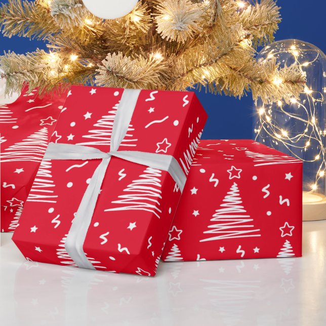 Modern Christmas Trees Wrapping Paper (Holidays)
