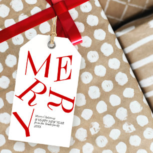 Modern Christmas Typography Personalised Gift Tag