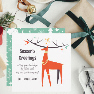 Modern Christmas   Vintage   Retro   Script  Holiday Card