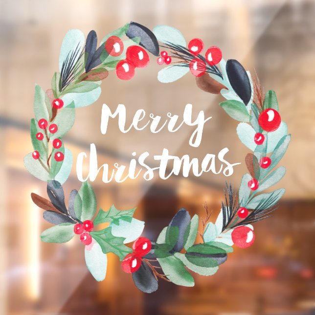 Modern Christmas watercolor wreath script (Sheet 2)