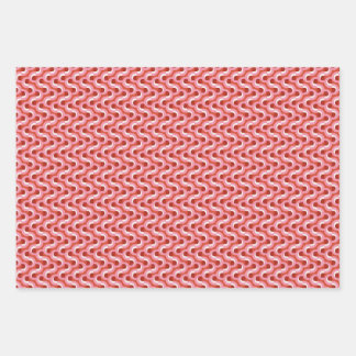 Modern Christmas Wavy Geometric Stripe in Bold Red Wrapping Paper Sheet