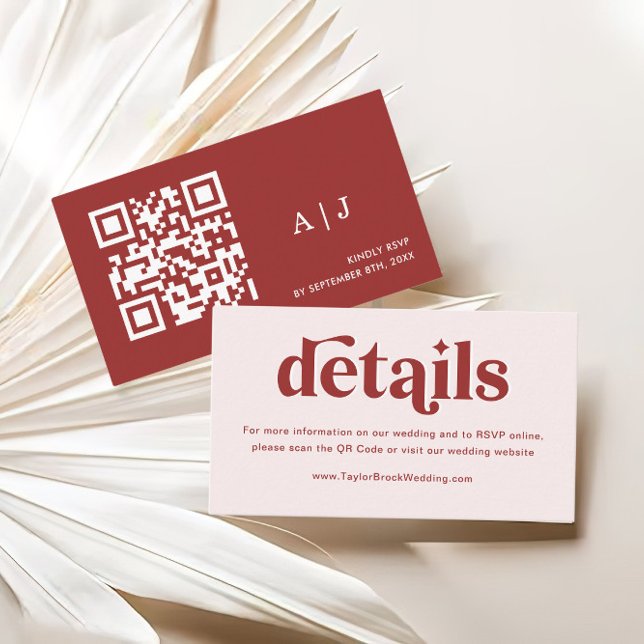 Modern Christmas Wedding Details  Enclosure Card (Creator Uploaded)