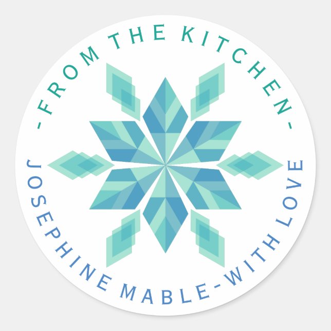 Modern Christmas Winter Snowflake Kitchen Stickers (Front)