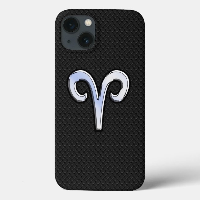 Modern Chrome Like Aries Zodiac Sign Case-Mate iPhone Case (Back)