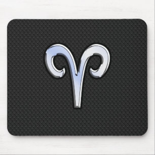 Modern Chrome Like Aries Zodiac Sign Mouse Pad