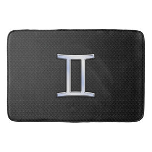 Modern Chrome Like Gemini Zodiac Sign Bath Mat