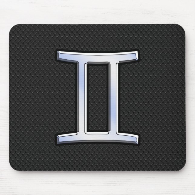 Modern Chrome Like Gemini Zodiac Sign Mouse Pad (Front)