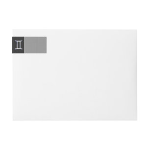 Modern Chrome Like Gemini Zodiac Sign Wrap Around Label
