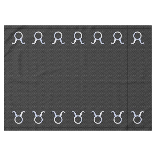 Modern Chrome Like Taurus Zodiac Sign Tablecloth (Front (Horizontal))
