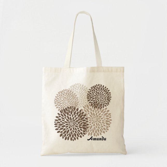 Modern Chrysanthemum Graphic Tote Bag (Front)