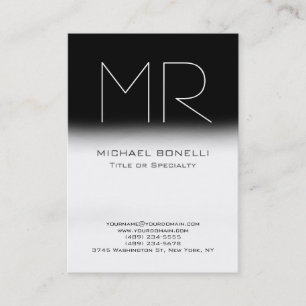 Modern Chubby Black White Grey Business Card