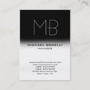 Modern chubby black white stylish business card