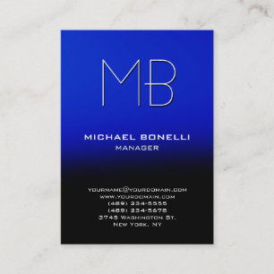 Modern chubby blue black unique business card