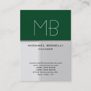 Modern chubby grey green stylish business card