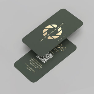 Modern Cinematographer Film Director Green Gold Business Card