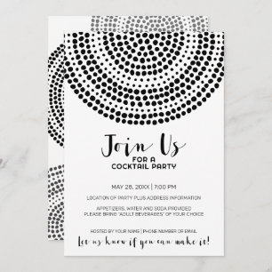 Modern Circle Dot Pattern - Boho Cocktail Party Invitation