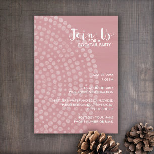 Modern Circle Dot Pattern - Mauve Cocktail Party Invitation