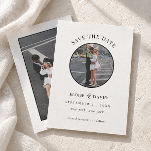 Modern Circle Photo Minimalist Wedding Save The Date