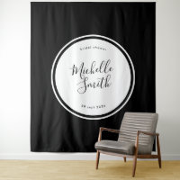 Modern Circle Plain Premium Boho Black Shower