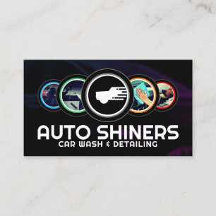 Modern circle round detail automotive  business card