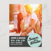 Modern Circle Spotlight Cutout Save The Date Photo