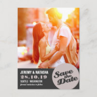 Modern Circle Spotlight Cutout Save The Date Photo