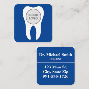 Modern Circle Tooth Logo Dentist and Dental Office Square Business Card