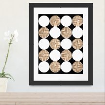 Modern Circles and Spirals Framed or Unframed