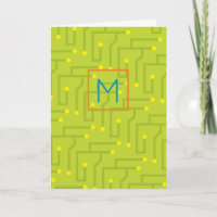 Modern Circuit Board green yellow blue orange