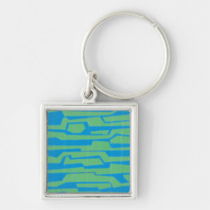 Modern Circuit V Key Ring