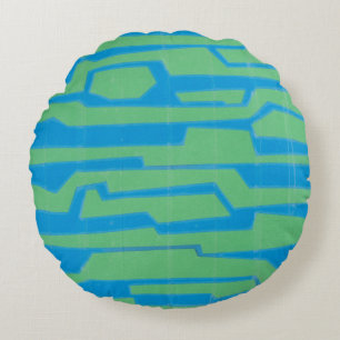 Modern Circuit V Round Cushion