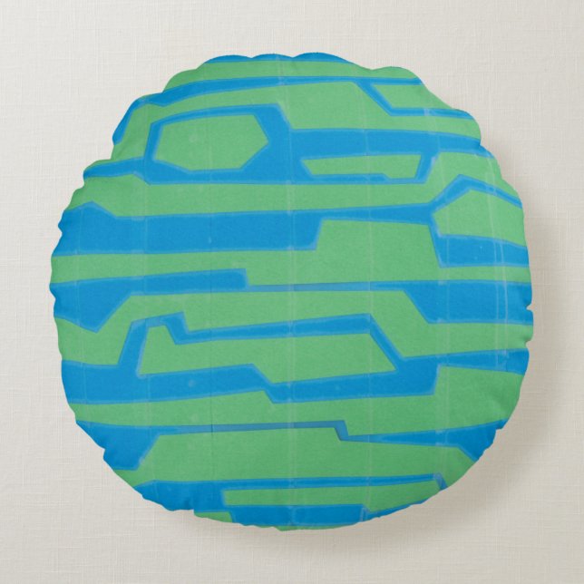 Modern Circuit V Round Cushion (Front)