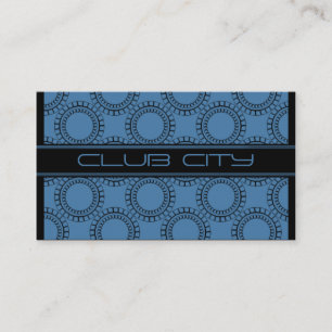 Modern Circular Caps Business Card, Blue Card