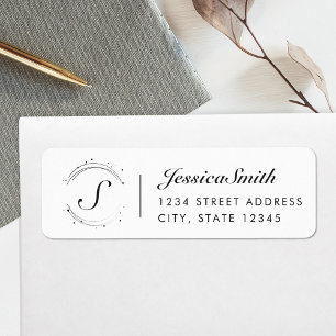 Modern Circular Script Monogram Return Address