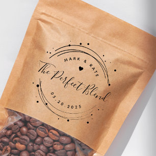 Modern Circular The Perfect Blend Wedding Favour Self-inking Stamp