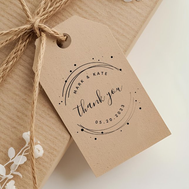 Modern Circular Wedding Favor Thank You Rubber Stamp (Creator Uploaded)