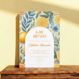 Modern Citrus Baby Shower Colourful Gender Neutral Invitation
