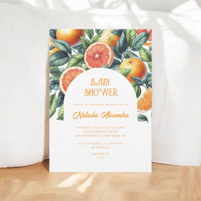 Modern Citrus Baby Shower Colourful Gender Neutral Invitation (Creator Uploaded)