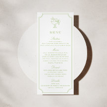 Modern Citrus Green Double Frame Wedding Menu