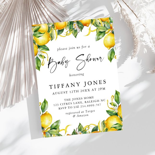 Modern Citrus Lemon Baby Shower Invitation (Creator Uploaded)