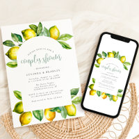 Modern Citrus Lemon Baby Shower Invitation