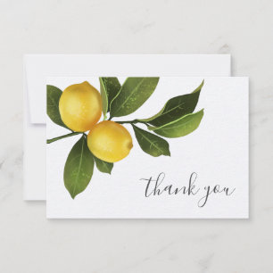 Modern Citrus Lemon Garden Bridal Shower Thank You Card