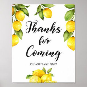 Modern Citrus Lemons Thanks For Coming Sign