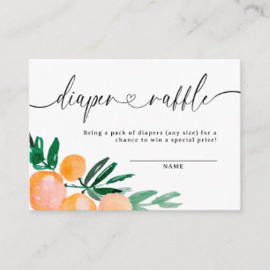 Modern Citrus Orange Diaper Raffle Baby Shower Enclosure Card