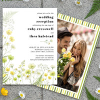 Modern Citrus Wildflower Stripe Photo Reception