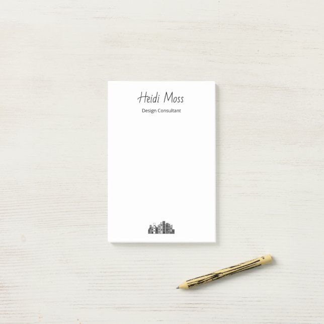 Modern City Skyline Urban Design Consultant  Post-it Notes (On Desk)