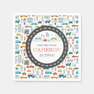 Modern City Transportation birthday Party  Napkin
