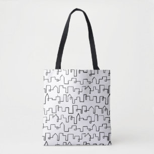 Modern Cityscape painted design Tote Bag