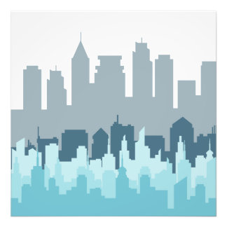Modern Cityscape Pixel Art – Urban Skyline Design Photo Print