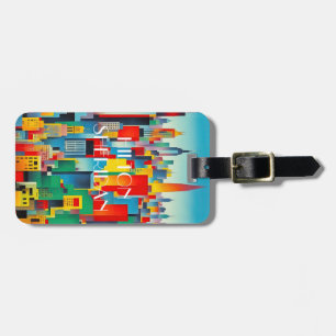 Modern Cityscape Skyline Luggage Tag